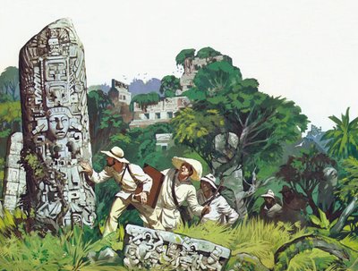 Ciudades perdidas en las selvas de América Central (litografía en color) de Angus McBride