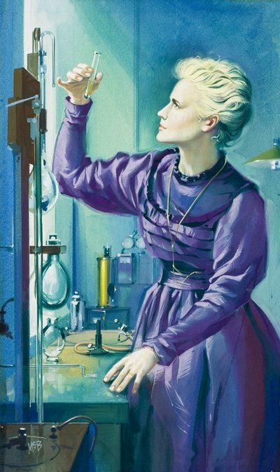 Madame Curie (1867-1934) (gouache sobre papel) de Angus McBride