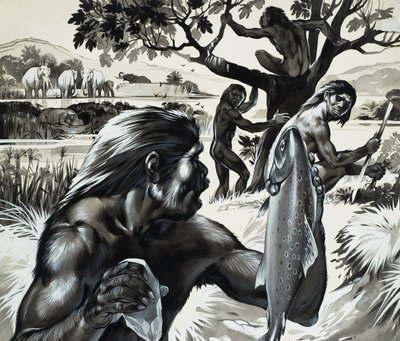 Mankind in the Making (gouache sobre papel) de Angus McBride