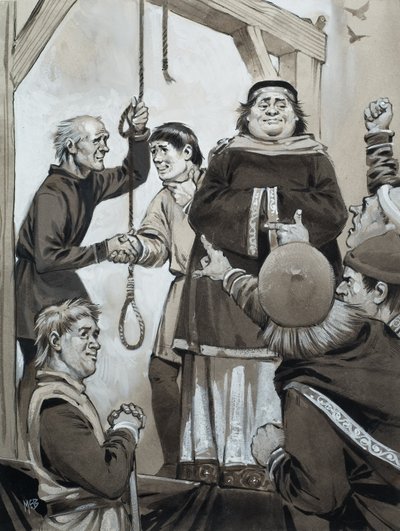 Justicia medieval (gouache sobre papel) de Angus McBride