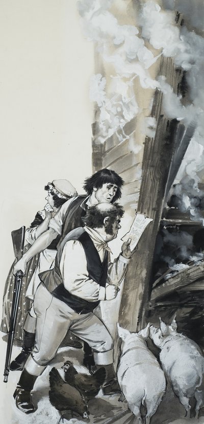 Hombres con cerdos de Angus McBride