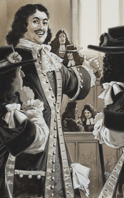 Pedro el Grande (1672-1725) en la Corte (gouache sobre papel) de Angus McBride