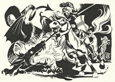 San Jorge y el dragón (litografía) de Angus McBride