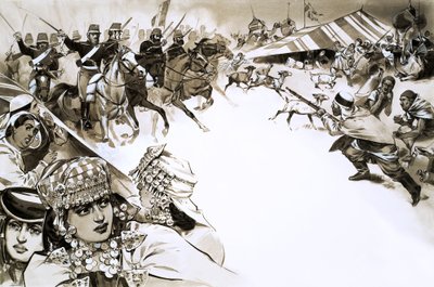 Los franceses invaden Argelia (gouache sobre papel) de Angus McBride