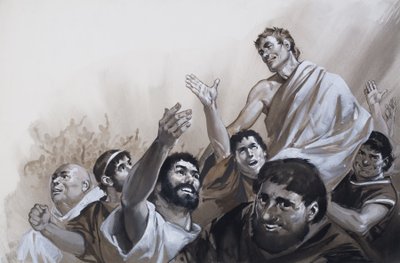 El reinado de Agripa, de "La gloria que fue Roma" (gouache sobre papel) de Angus McBride