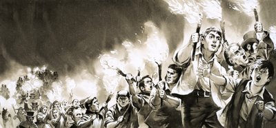 Desfile de antorchas a favor de la Liga contra la Ley del Maíz de Angus McBride