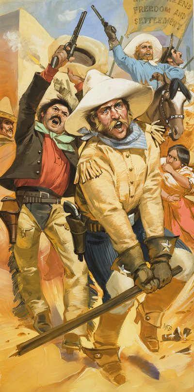 Trouble in Texas (gouache sobre papel) de Angus McBride