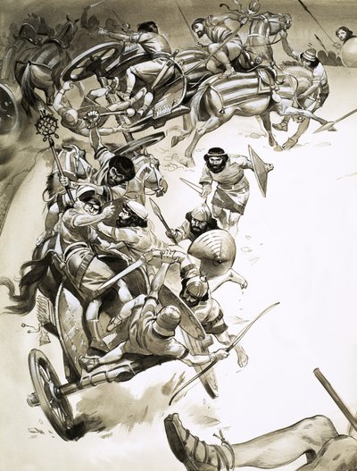 Escena de batalla no identificada de Angus McBride