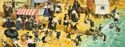 Escena de playa victoriana o eduardiana de Angus McBride