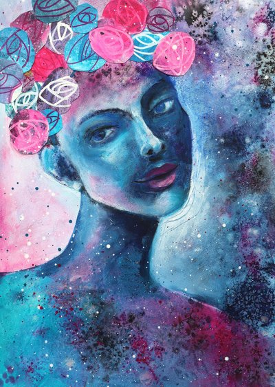 Mujer floral cósmica de Ania Witwitzka