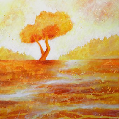 Árbol otoñal dorado de Ania Witwitzka