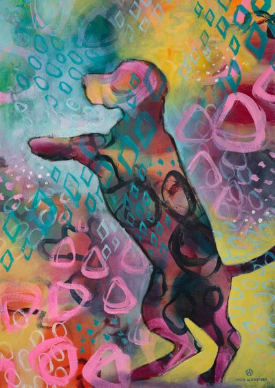 Perro abstracto y colorido de Ania Witwitzka