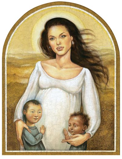Angelina Jolie, 2004 (acrílico sobre tabla ilustración) de Anita Kunz