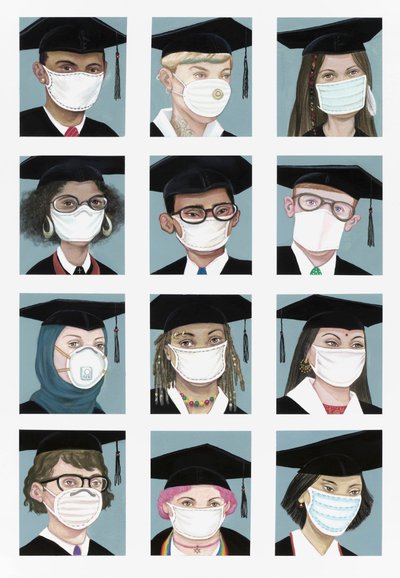 Clase de 2020, 2020 (acrílico sobre tabla de ilustración) de Anita Kunz