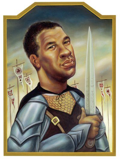 Denzel Washington, 2002 (acrílico sobre tabla ilustración) de Anita Kunz