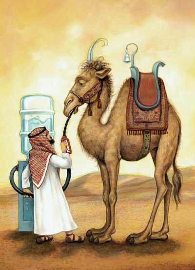 Fill er up, 2006 (acrílico sobre tabla de ilustración) de Anita Kunz