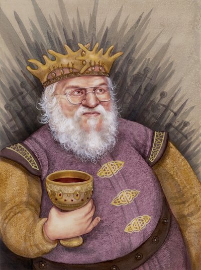 George RR Martin, 2011 (acrílico sobre tabla de ilustración) de Anita Kunz