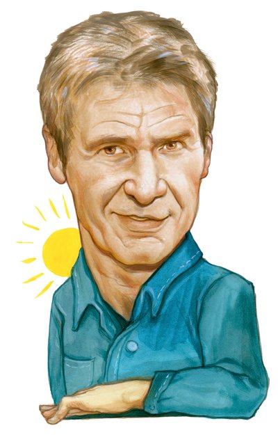 Harrison Ford, 2011 (acrílico sobre tabla ilustración) de Anita Kunz