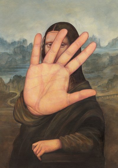 No Photos please, 2022 (acrílico sobre tabla ilustración) de Anita Kunz