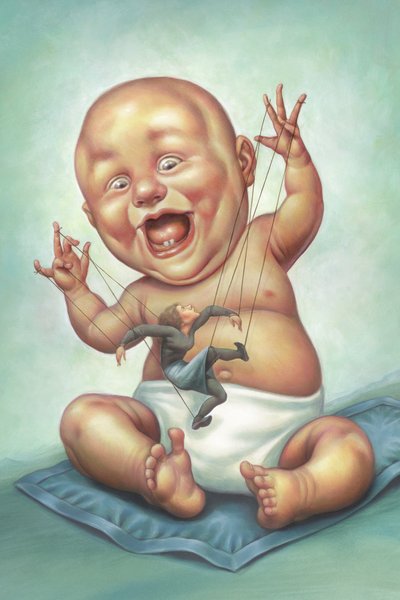 Puppetmaster, 2001 (acrílico sobre cartón ilustración) de Anita Kunz