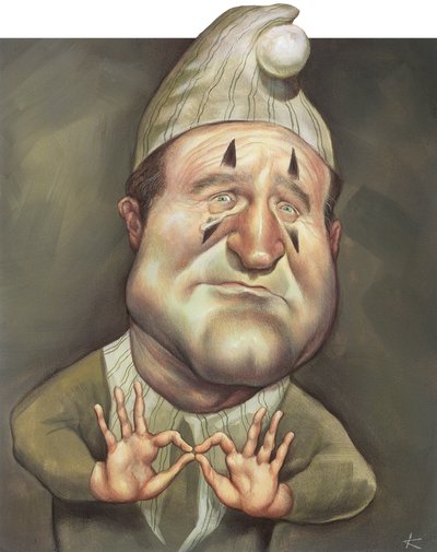 Robin Williams, 2000 (acrílico sobre tabla ilustración) de Anita Kunz