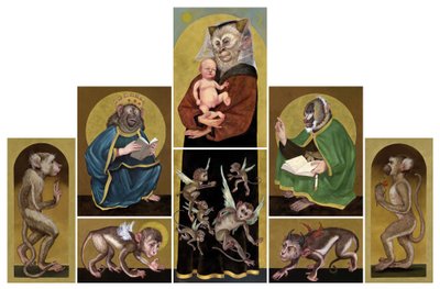 El retablo secular, 2017 (pintura acrílica sobre cartón ilustración) de Anita Kunz
