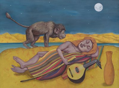 The Sleeping Roma, 2015 (pintura acrílica sobre tabla ilustración) de Anita Kunz
