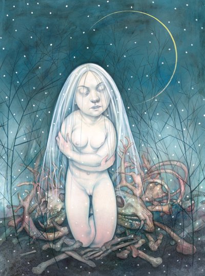 Invierno, 2013 (pintura acrílica sobre tabla ilustración) de Anita Kunz