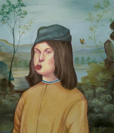 Young Boy With Attitude, 2018 (pintura acrílica sobre tabla ilustración) de Anita Kunz
