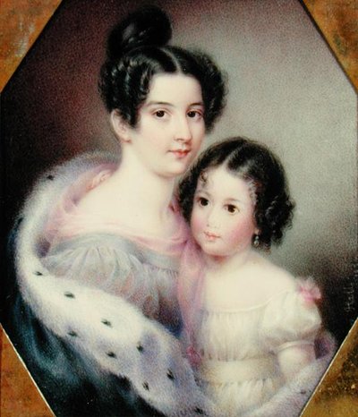 Sra. Charles Alexander Clinton (Ann Hone) y su hija de Ann Hall