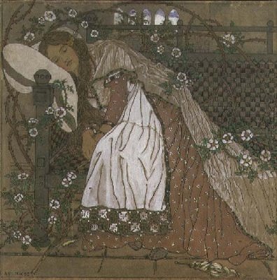 Ilustración de la Bella Durmiente de Charles Perrault (1628-1703) de Ann MacBeth