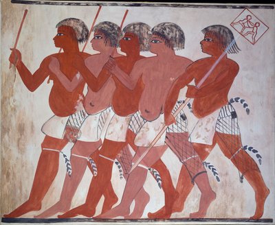 Copia de pintura de la tumba privada 74 de Thenuny, Tebas I de Anna