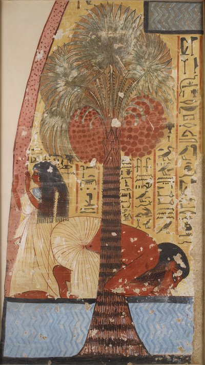 Copia de pintura mural de una tumba privada 218 de Amennakhte, I, 1, 317-320, Tebas, siglo XX de Anna