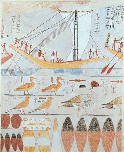 Copia de pintura mural de una tumba privada de Kaemankh, III, 295, siglo XX de Anna