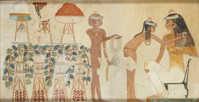 Copia de pintura mural de la tumba privada 38 de Djeserkeresonb, Tebas I de Anna