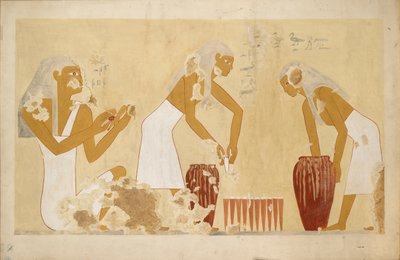 Copia de pintura mural de la tumba privada 60 de Antefoker, Tebas I, 1, 121-123, siglo XX de Anna