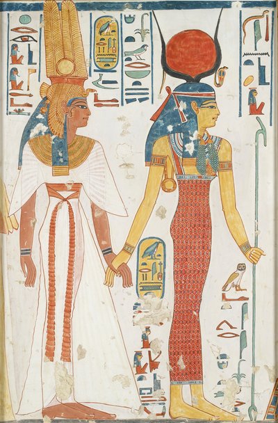 Copia de pintura mural de la tumba de la Reina 66 de Nefertari, Tebas de Anna