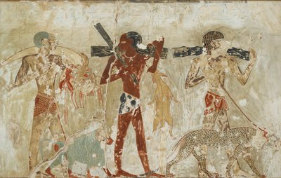 Copia de pintura mural, tumba privada 100 de Rekhmire, Tebas, siglo XX de Anna