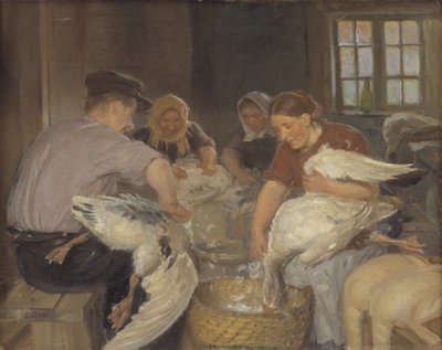 Desplumando los gansos de Anna Ancher