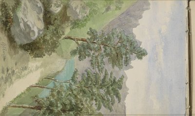Paisaje de montaña con agua cerca de Glion de Anna Catharina Maria van Eeghen (possibly)