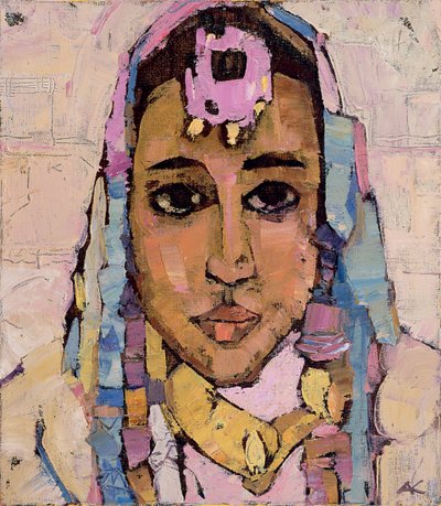 Retrato de una mujer de blanco de Anna Contemporary Artist Kostenko