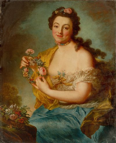 Autorretrato como Flora, c. 1766 de Anna Dorothea Therbusch Lisiewska