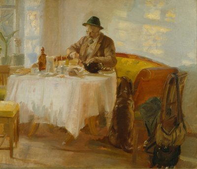 Desayuno antes de la caza de Anna Ancher