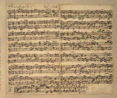 Añadir MS 35021, f.8r, preludio en fa mayor, Das Wohltemperierte Clavier, libro 2, de Johann Sebastian Bach de Anna Magdalena Bach