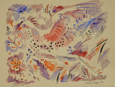 4 Swansong, 2023 (acuarela) de Anna Pugh