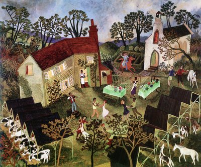 Baile en el granero, 2001 (acrílico) de Anna Pugh