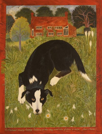 Perro Collie (acrílico) de Anna Pugh