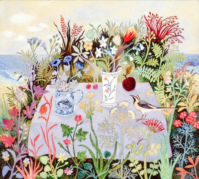 Flores sobre una mesa, 2004 (acrílico) de Anna Pugh