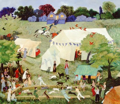 Kipper lanzando huevos a Furrie, 2007 (acuarela) de Anna Pugh