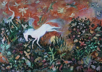 Salto a la luna, 2018 (acrílico) de Anna Pugh